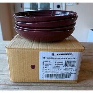 NEW Le Creuset Stoneware 8.5 in 1 qt Vancouver Pasta Bowls Set of 4 Rhone